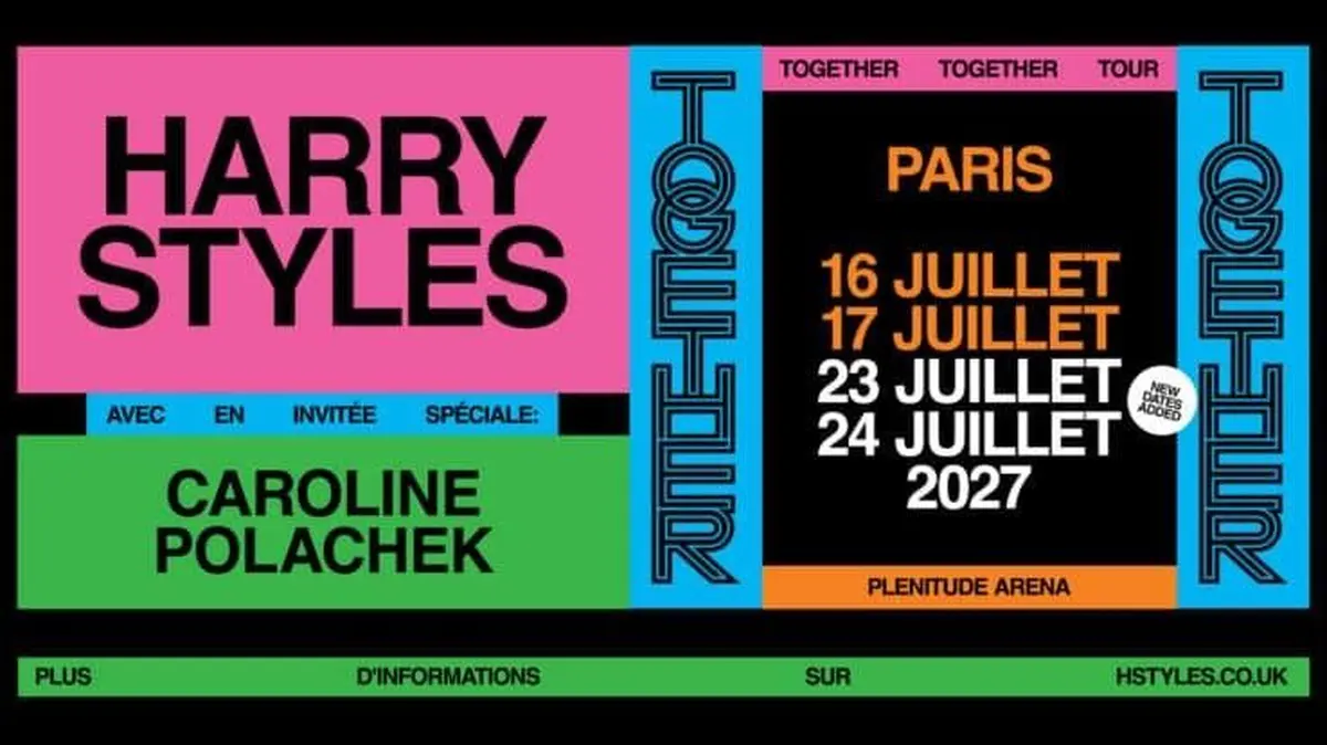 Harry Styles à Paris en 2027 : deux nouvelles dates ajoutées à la Plenitude Arena