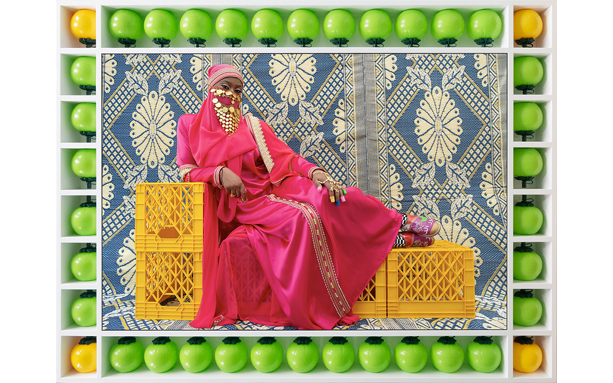 Tierra Whack-DSCF3101, framed photography by ©Hassan Hajjaj, 2019/1440 Part of My Rockstars series Courtesy of Tierra Whack, Vogue Us, 193 Gallery, Paris & Hassan Hajjaj Studio