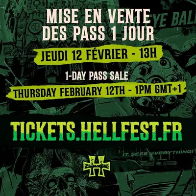 Les pass 1 jour pour le Hellfest en vente aujourd'hui !