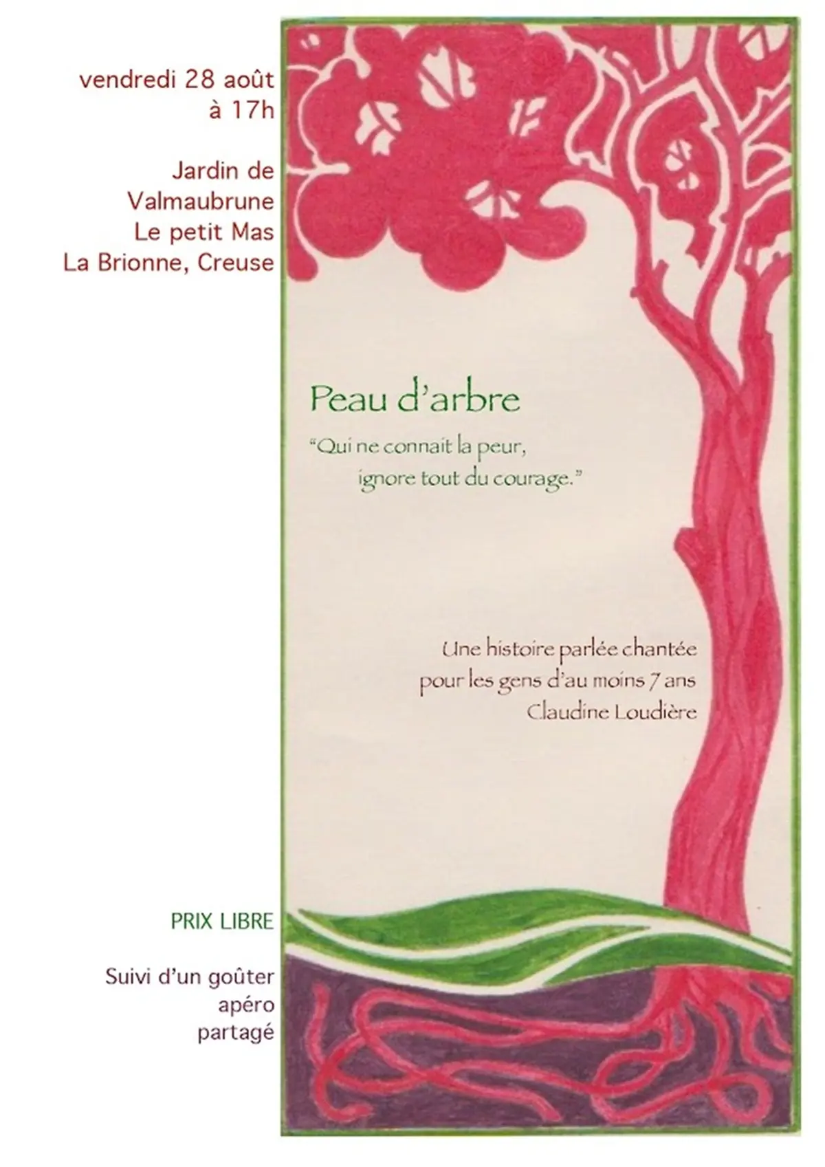 Histoire parlée chantée au Jardin de Val Maubrune