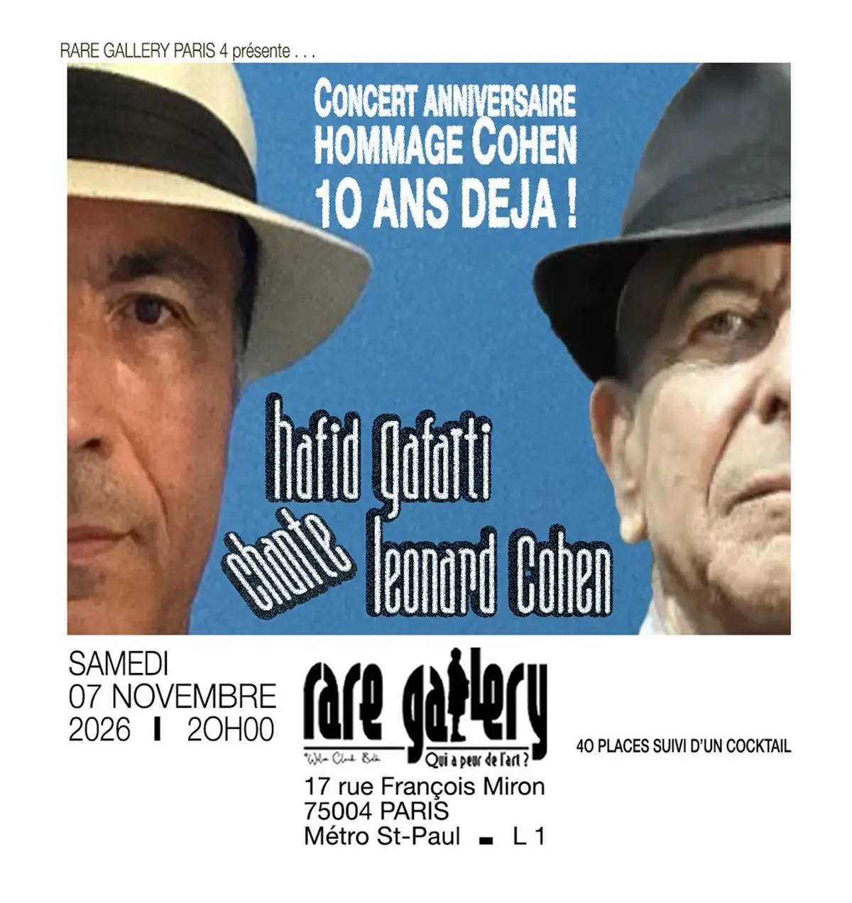 Hommage à Leonard Cohen avec Hafid Gafaïti