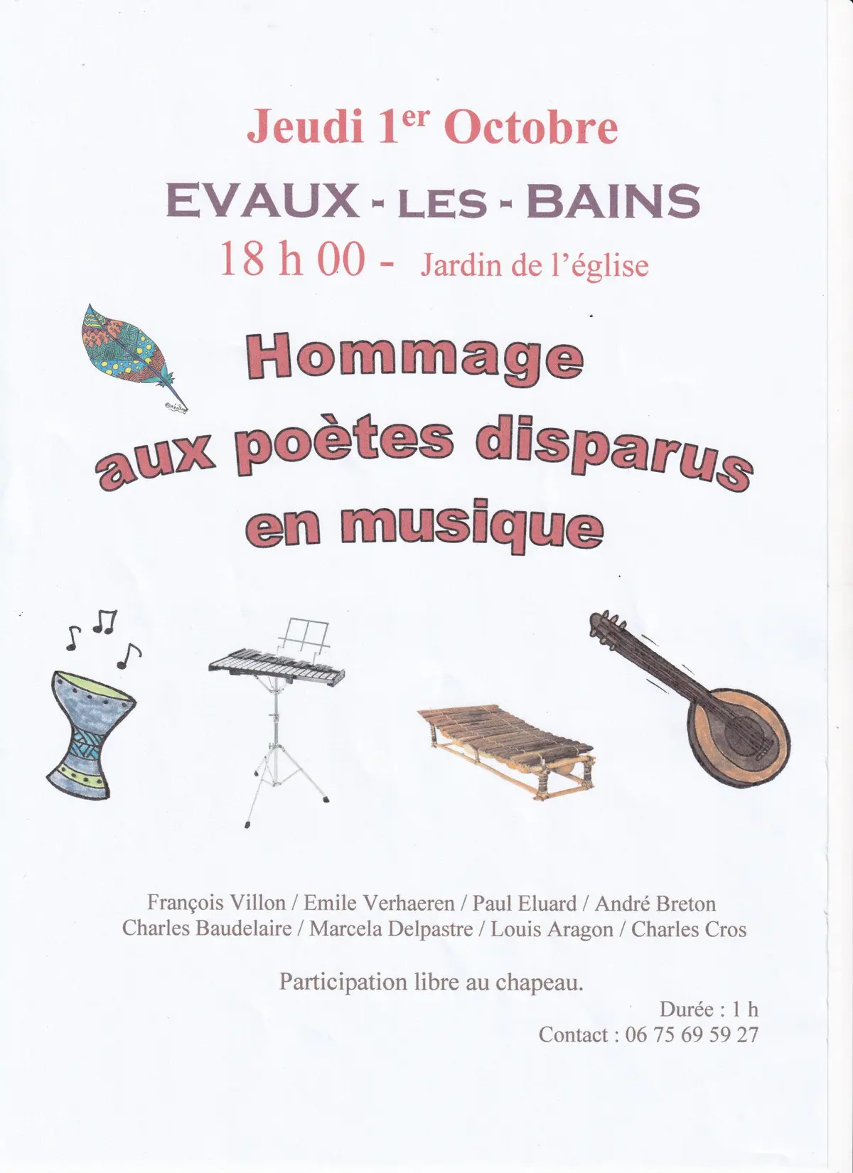Hommage aux poètes disparus en musique
