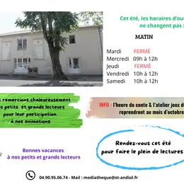 Horaires de la Médiathèque Varadier d'Estourmel
