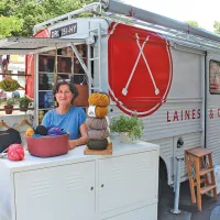 Andrea Tschernig a adapté le concept du food truck à la laine &copy; Sandrine Bavard