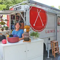 Andrea Tschernig a adapté le concept du food truck à la laine &copy; Sandrine Bavard