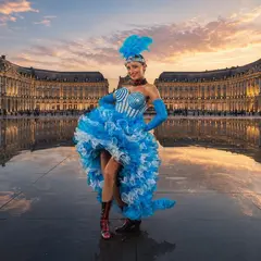 Record du monde de French Cancan sur le Miroir d'eau de Bordeaux avec Plan Cabaret