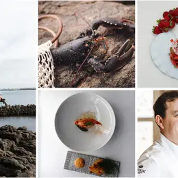 Le chef étoilé de Dinard signe un menu homard bleu en trois services qui joue avec les codes de la cuisine bretonne