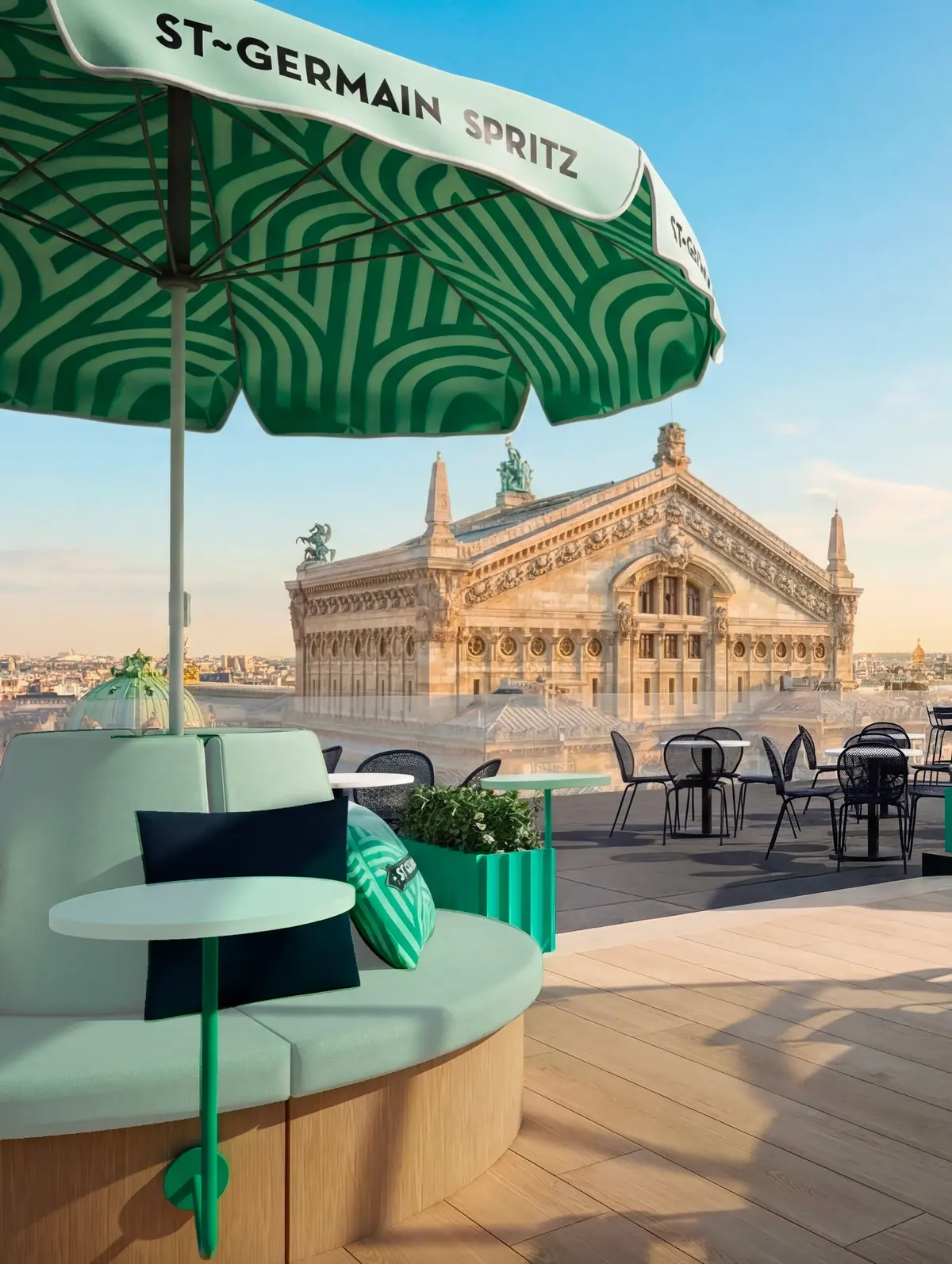 La Douce Heure : bar éphémère et gastronomie sur le rooftop des Galeries Lafayette à Paris