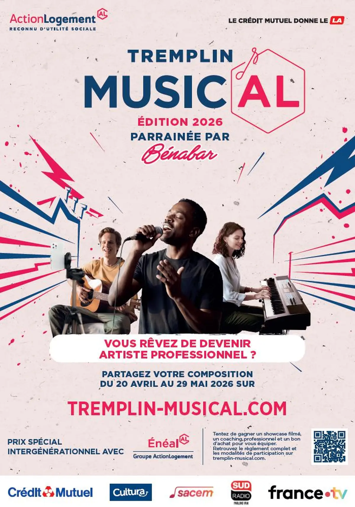 Bénabar parraine le Tremplin Music'AL 2026 et les artistes amateurs de toute la France ont jusqu'au 29 mai pour tenter leur chance