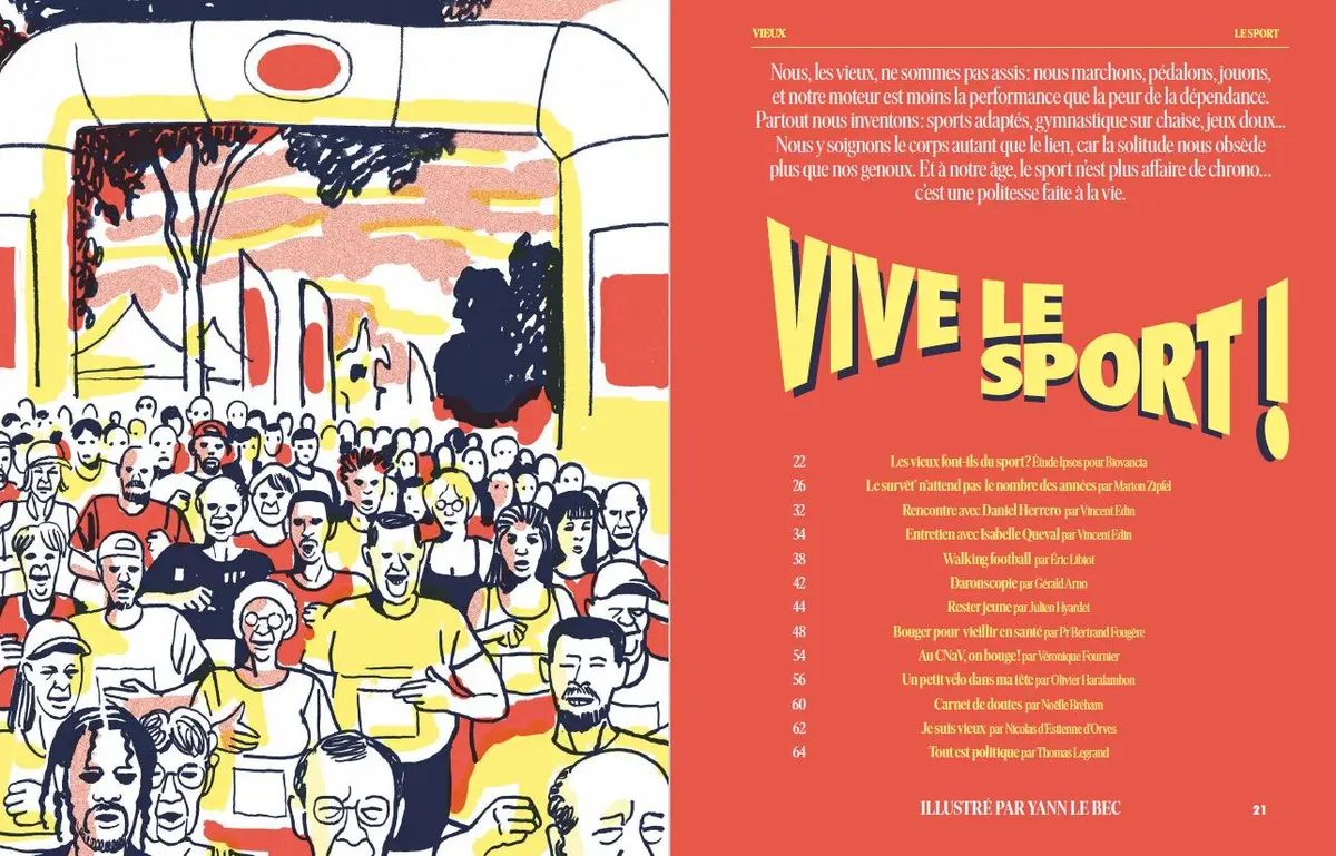 Le magazine VIEUX arrive en kiosque le 4 juin 2026 avec un numéro estival de 148 pages où sport après 60 ans, Jacques Dutronc et fin de vie s'invitent dans 40 pages de dossier inédit