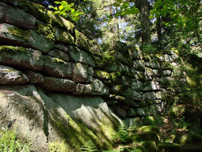 Immergé dans la forêt, le mur païen émet une certaine aura mystique
