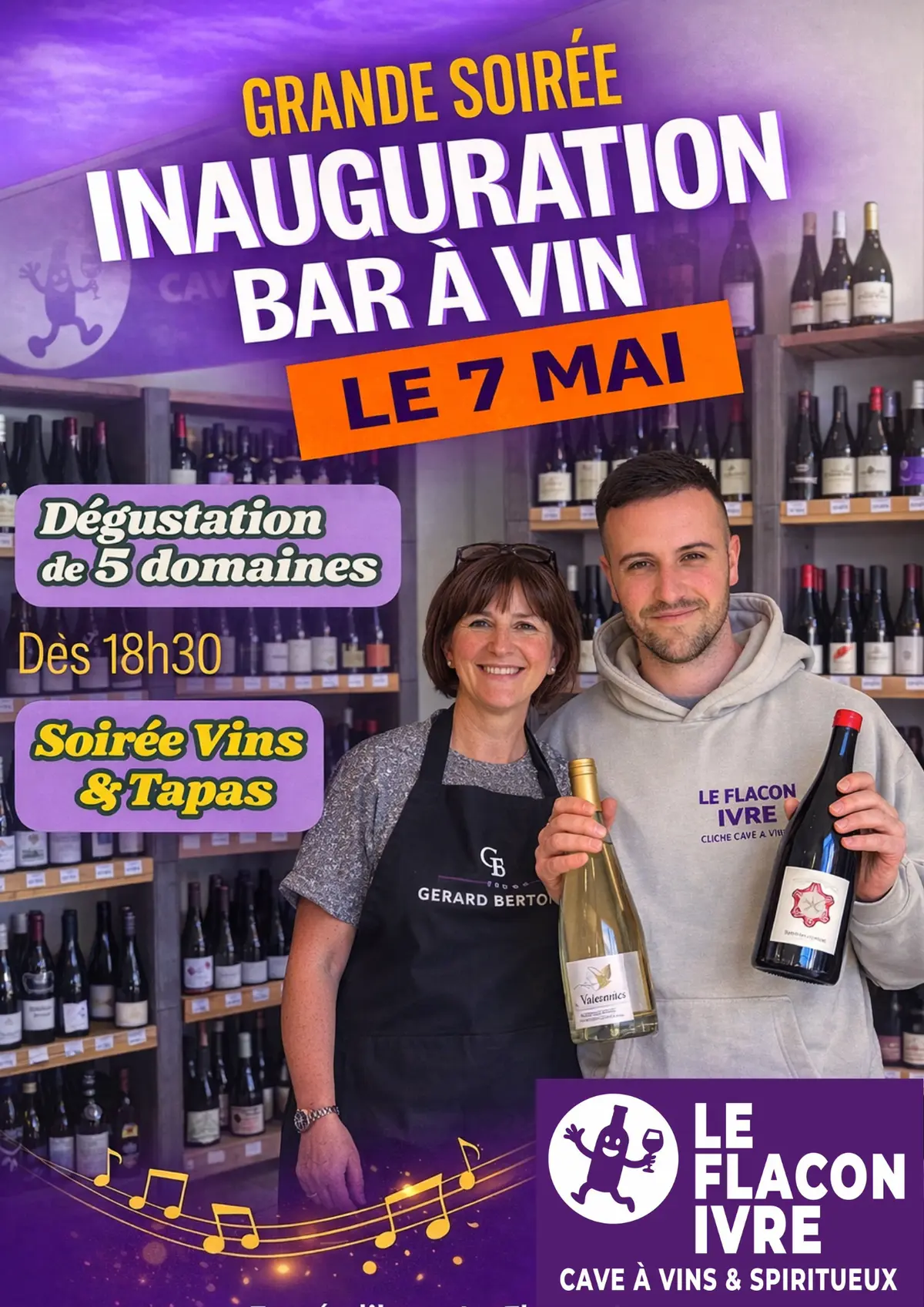 Inauguration bar à vin Le Flacon Ivre