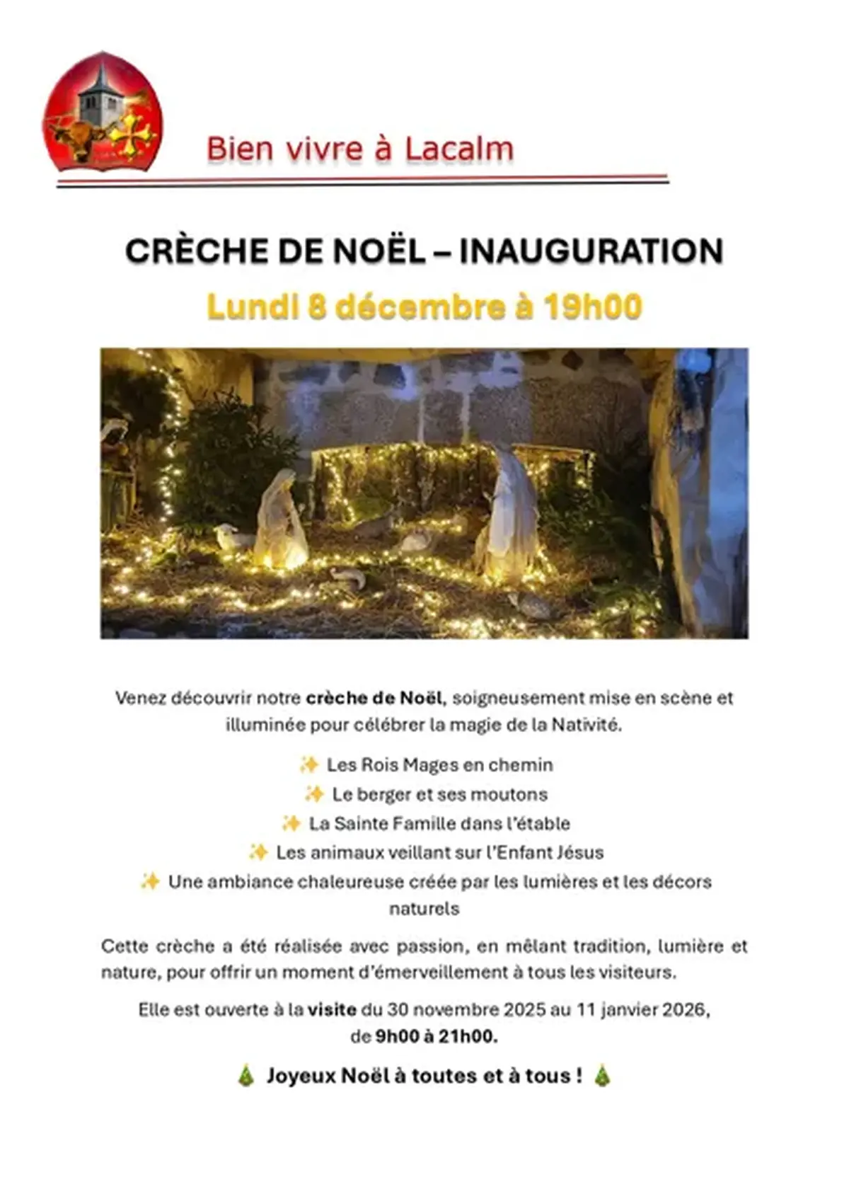 Inauguration de la crèche de Noël