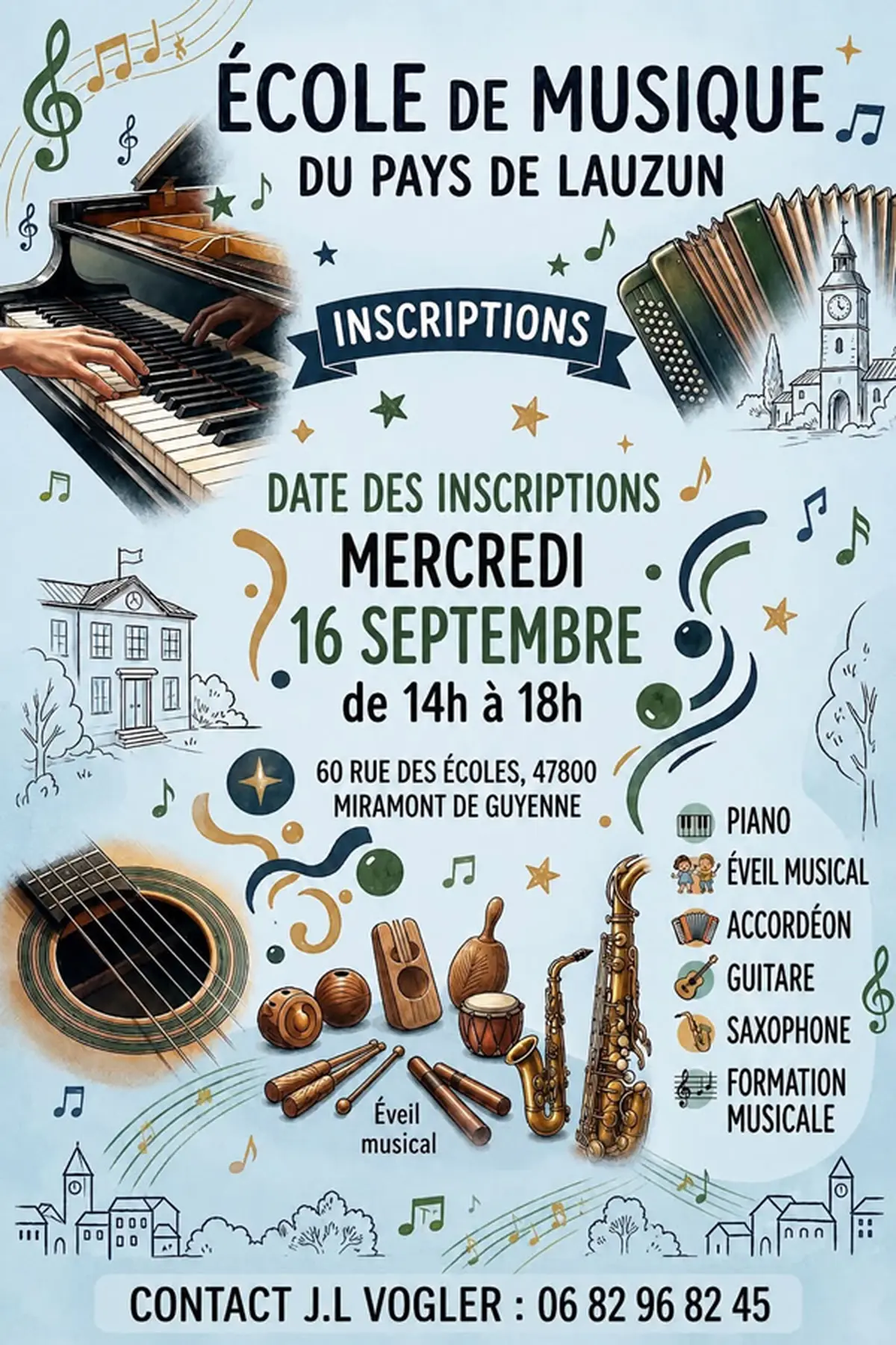 Inscriptions à l'École de musique du Pays de Lauzun