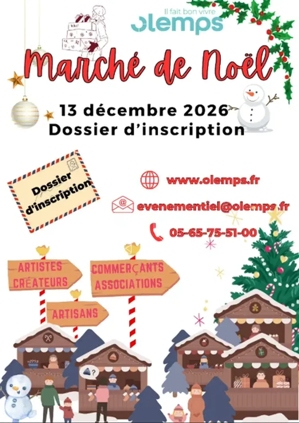 Inscriptions ouvertes pour le Marché de Noël 2026 !