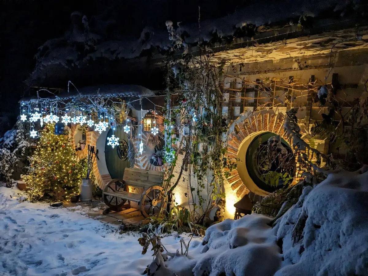 La maison du Hobbit à Noël