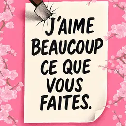 J'aime beaucoup ce que vous faites