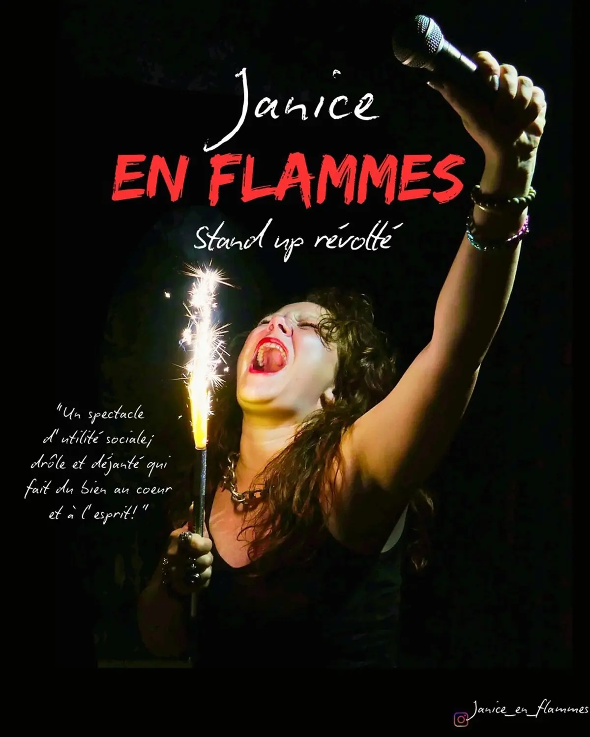 Janice en Flammes dans Stand up révolté