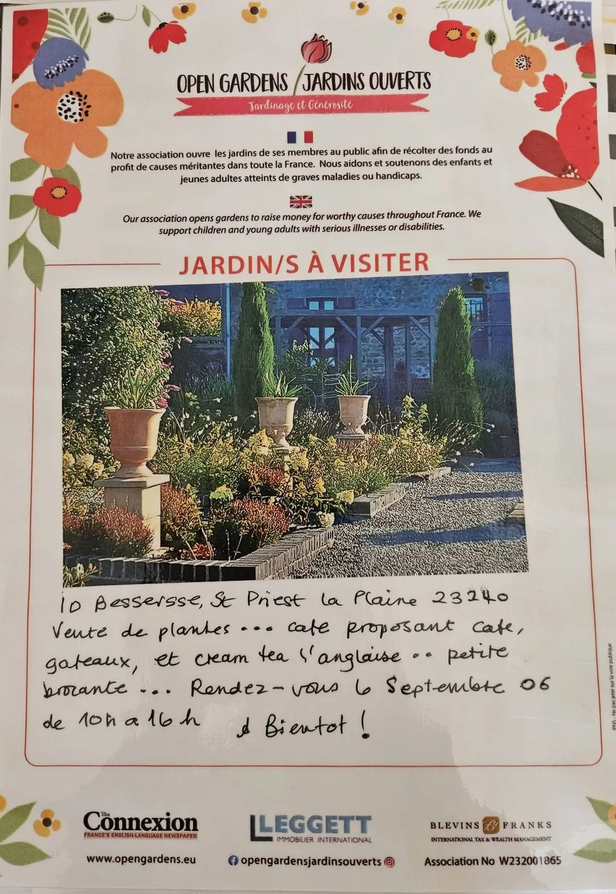 Jardin ouvert pour la bonne cause