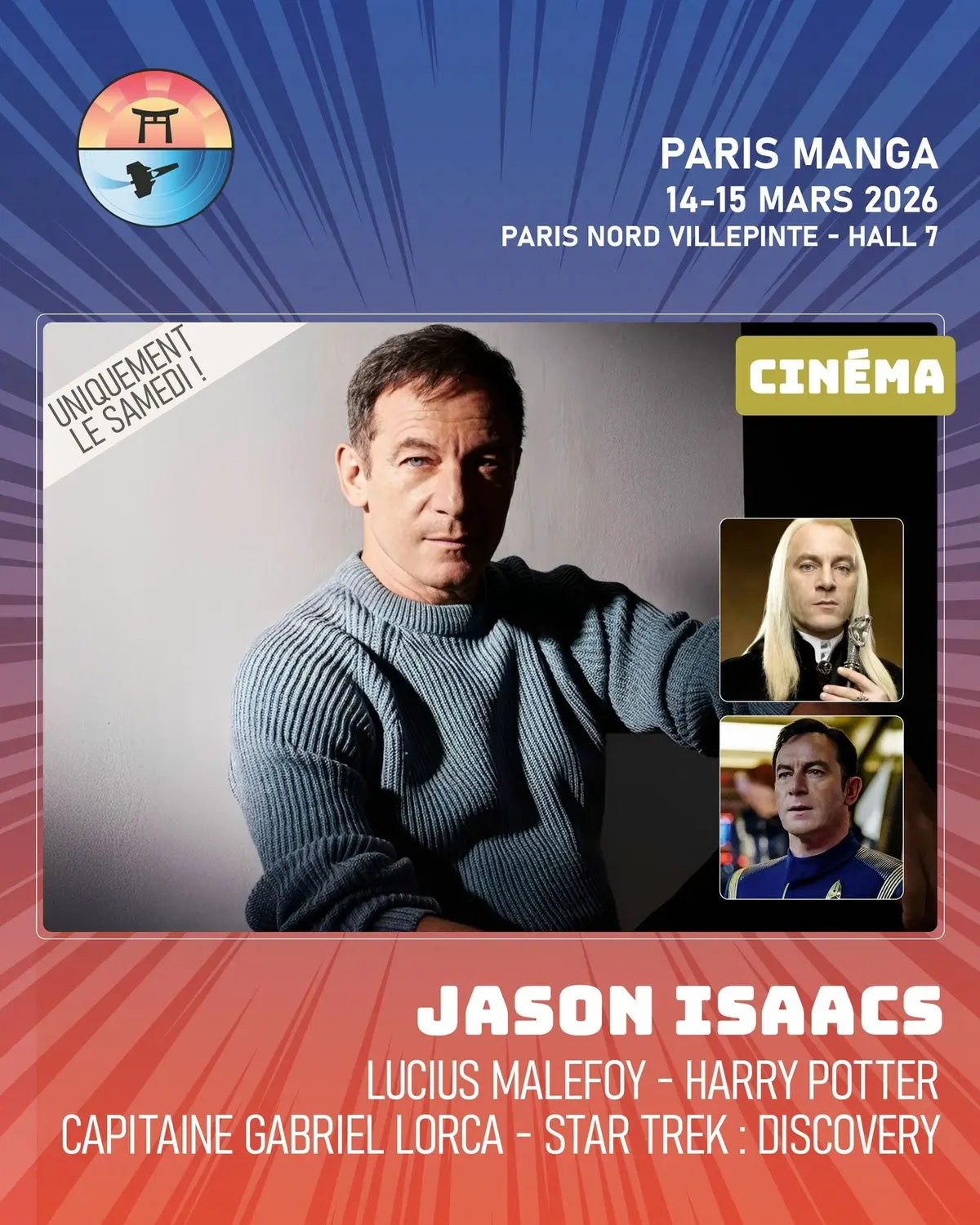 Jason Isaacs, premier invité de la Paris Manga & Sci-Fi Show 2026