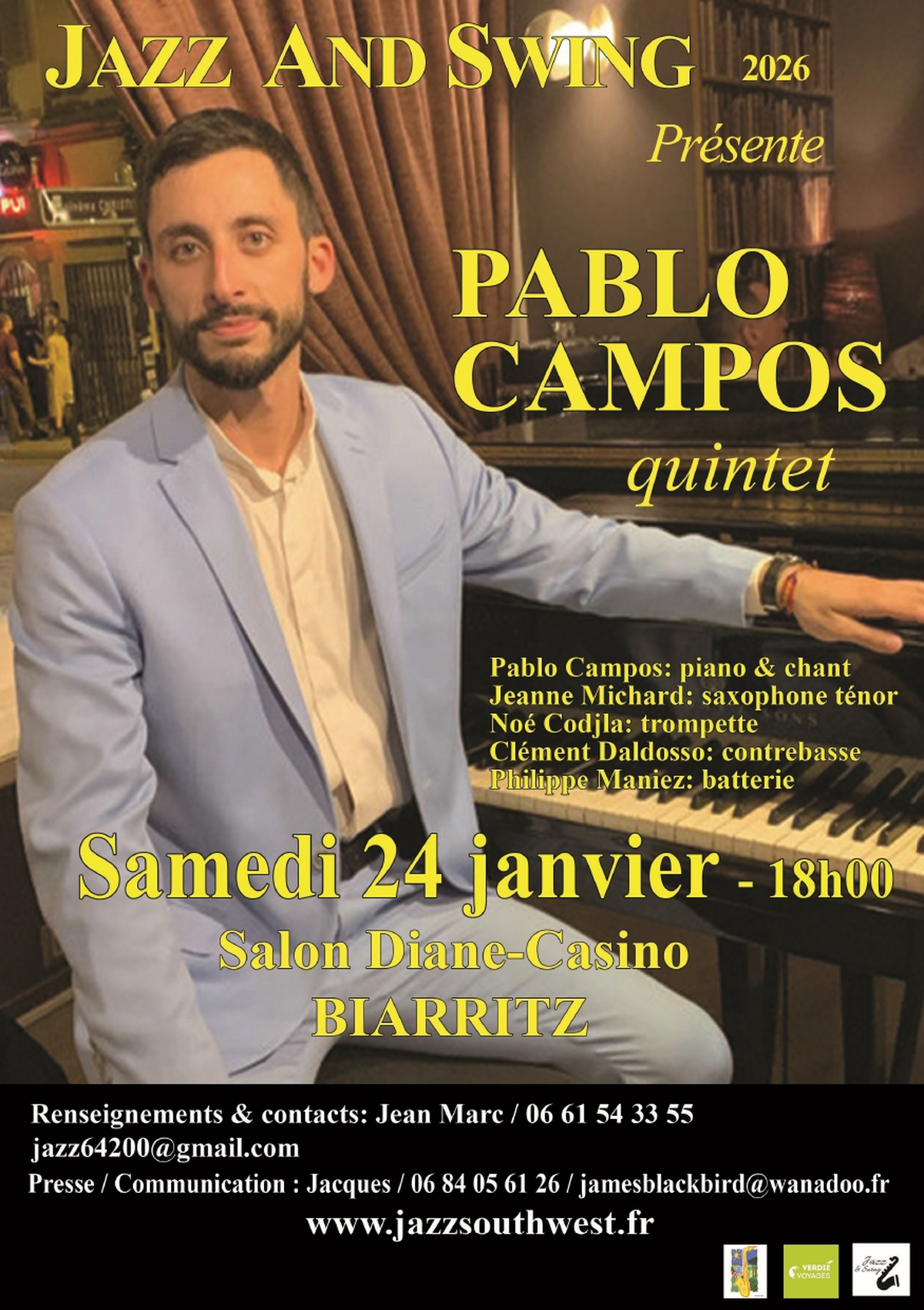 Jazz & Swing présente Pablo Compos Quintet