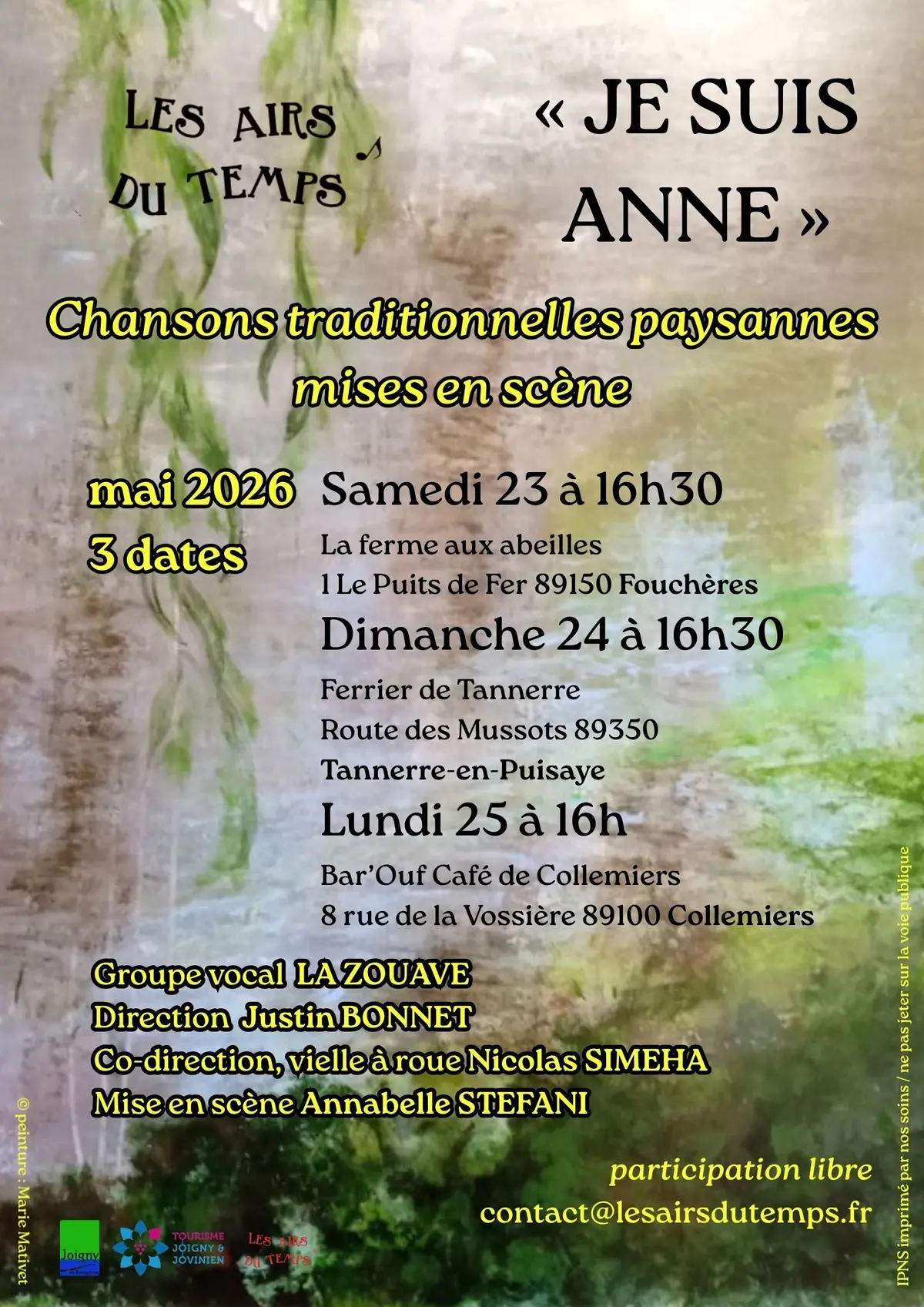 Je suis Anne, chansons paysannes traditionnelles