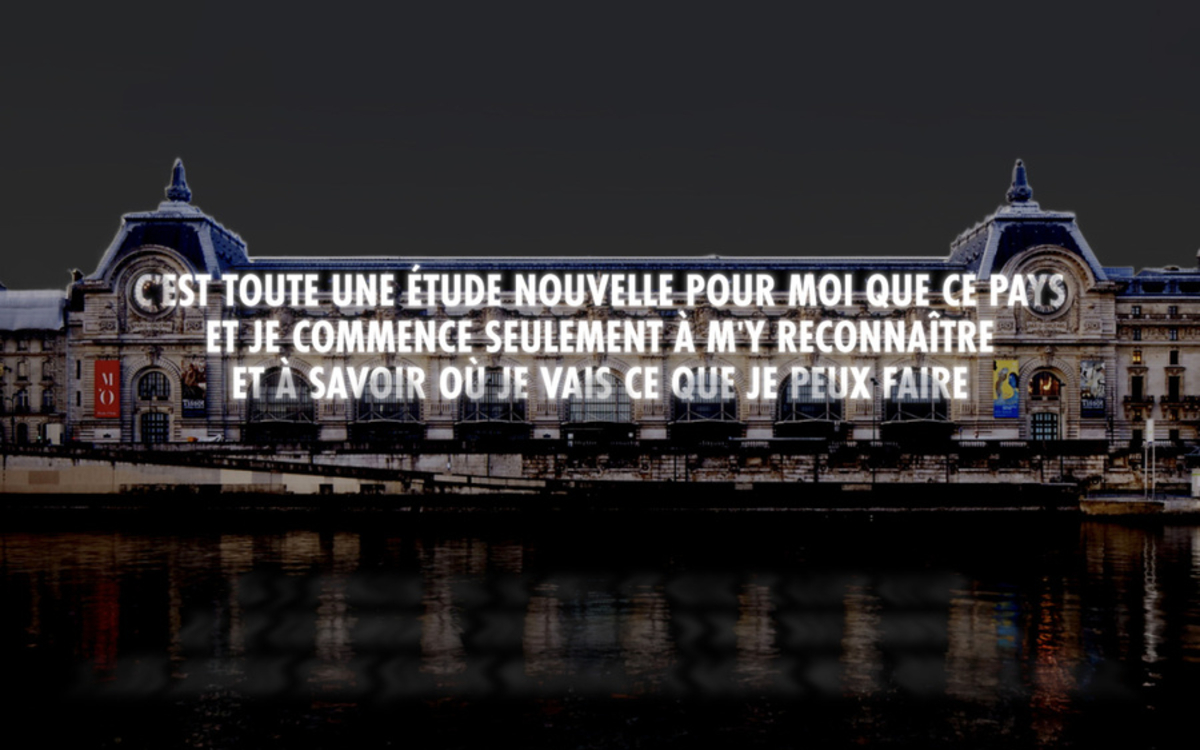Jenny Holzer (1950) Claude Monet, letter to Théodore Duret, February 2, 1884 © 2026 Jenny Holzer, member Artists Rights Society (ARS), New York/ADAGP, Paris