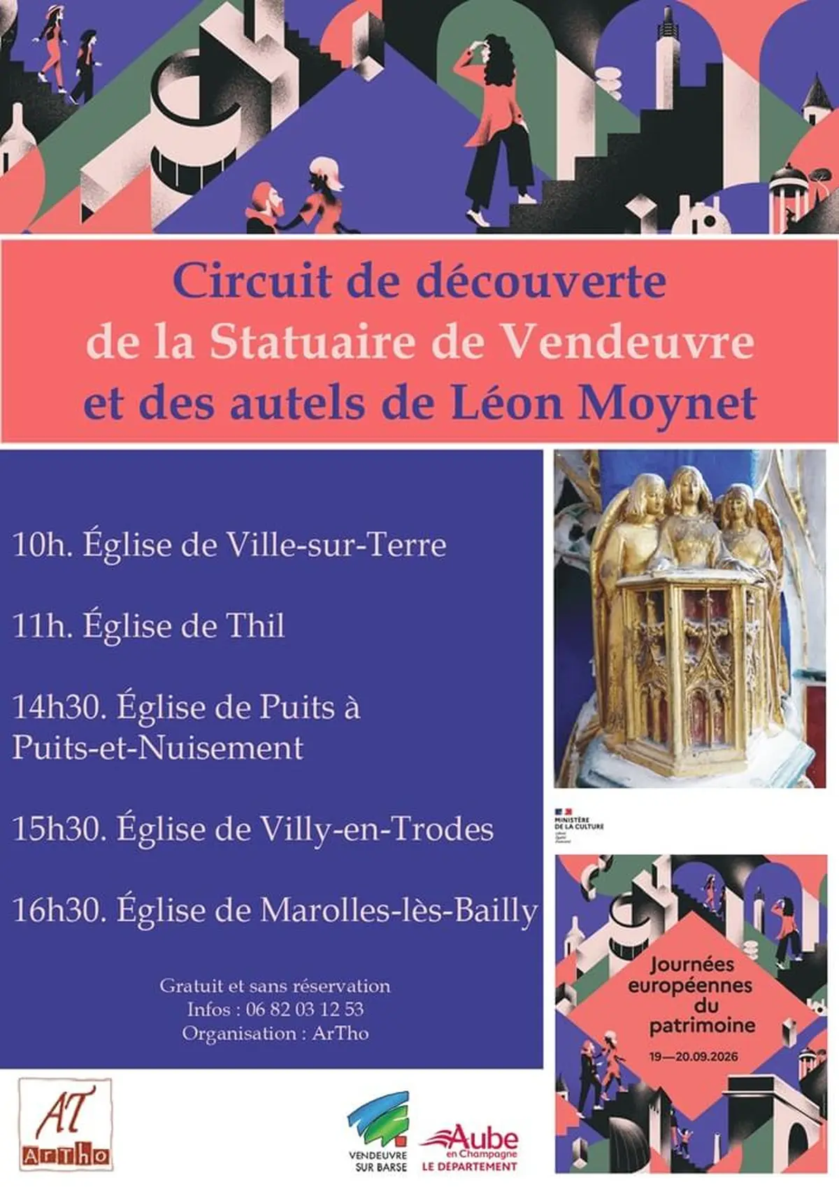 JEP : Circuit découverte de la Statuaire de Vendeuvre-sur-Barse et des autels de Léon Moynet