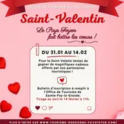 Jeu concours Saint-Valentin par l'Office de Tourisme du Pays Foyen : Le Pays Foyen fait battre les coeurs!