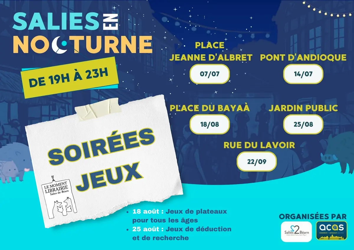 Jeux à Salies en nocturne