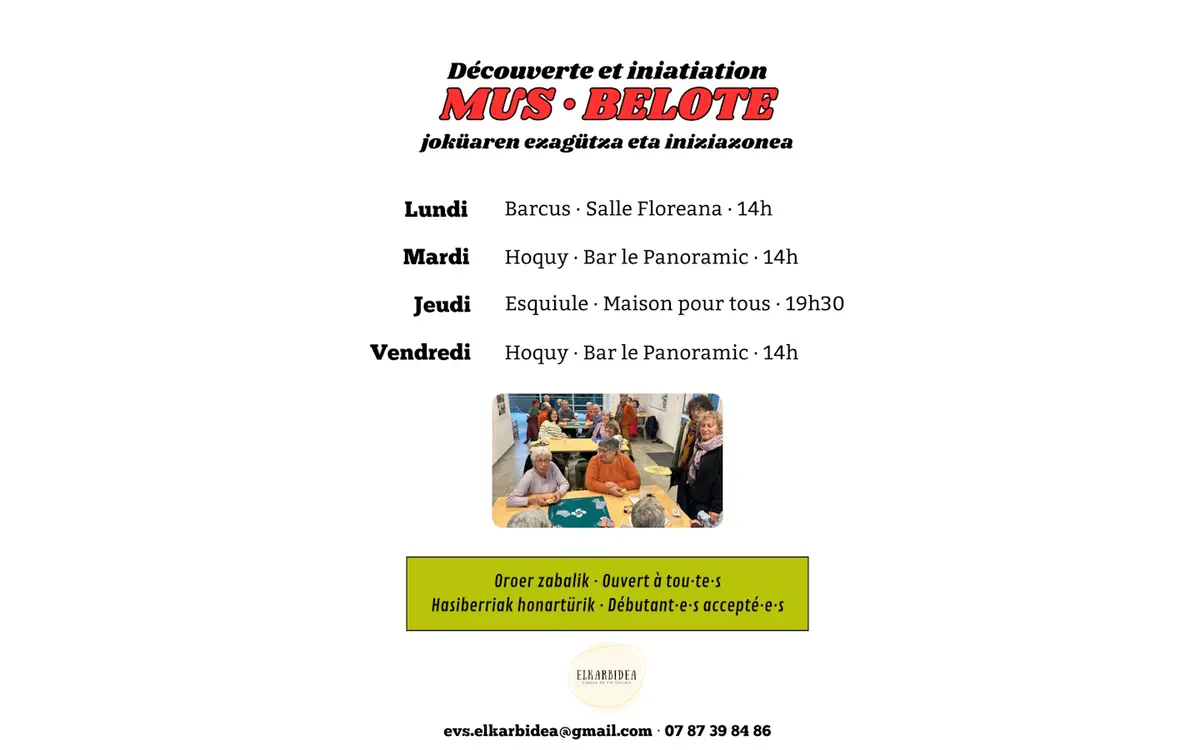 Jeux de cartes mus et belote