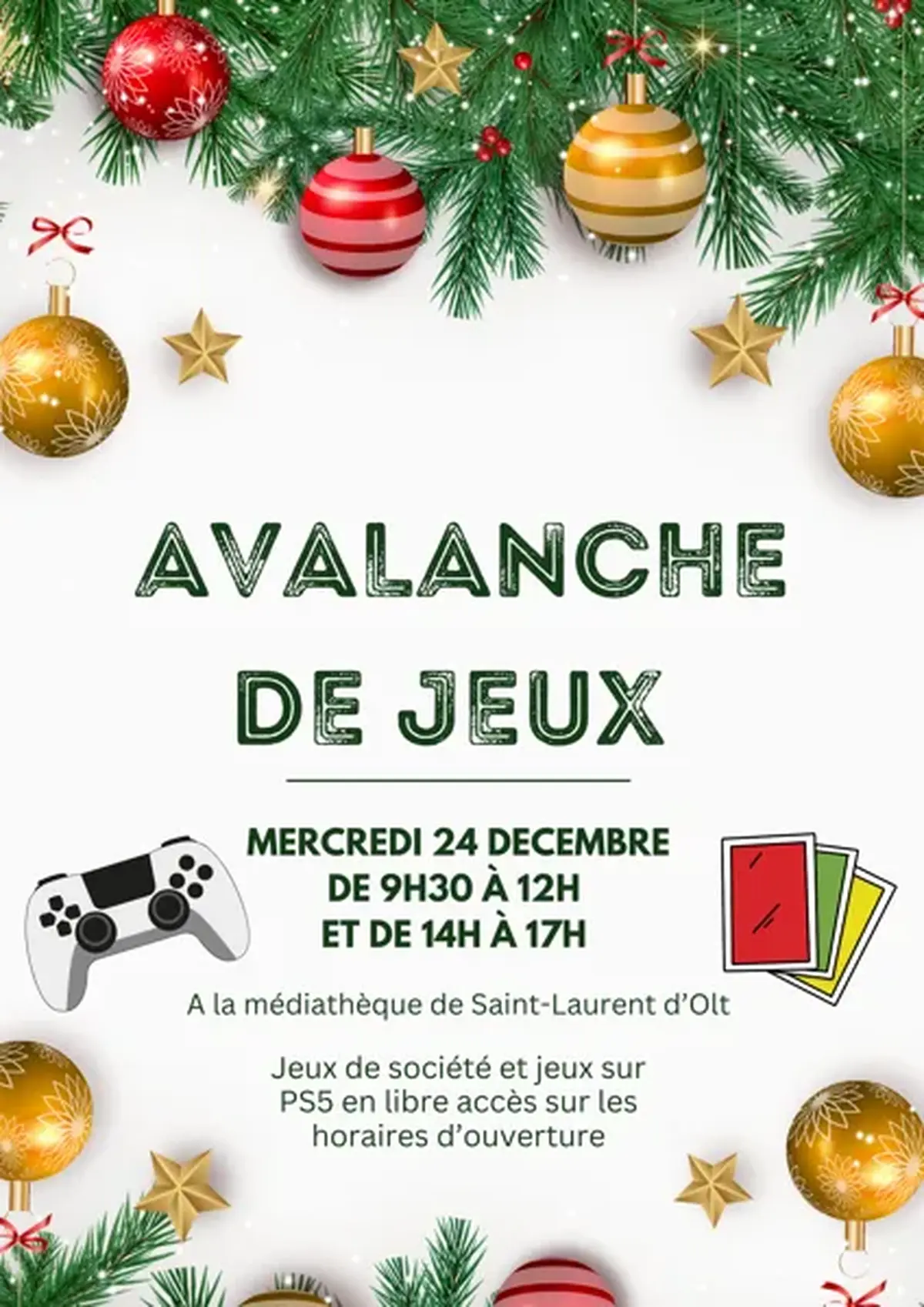 Jeux de société et PS5 à la médiathèque de St Laurent d'Olt