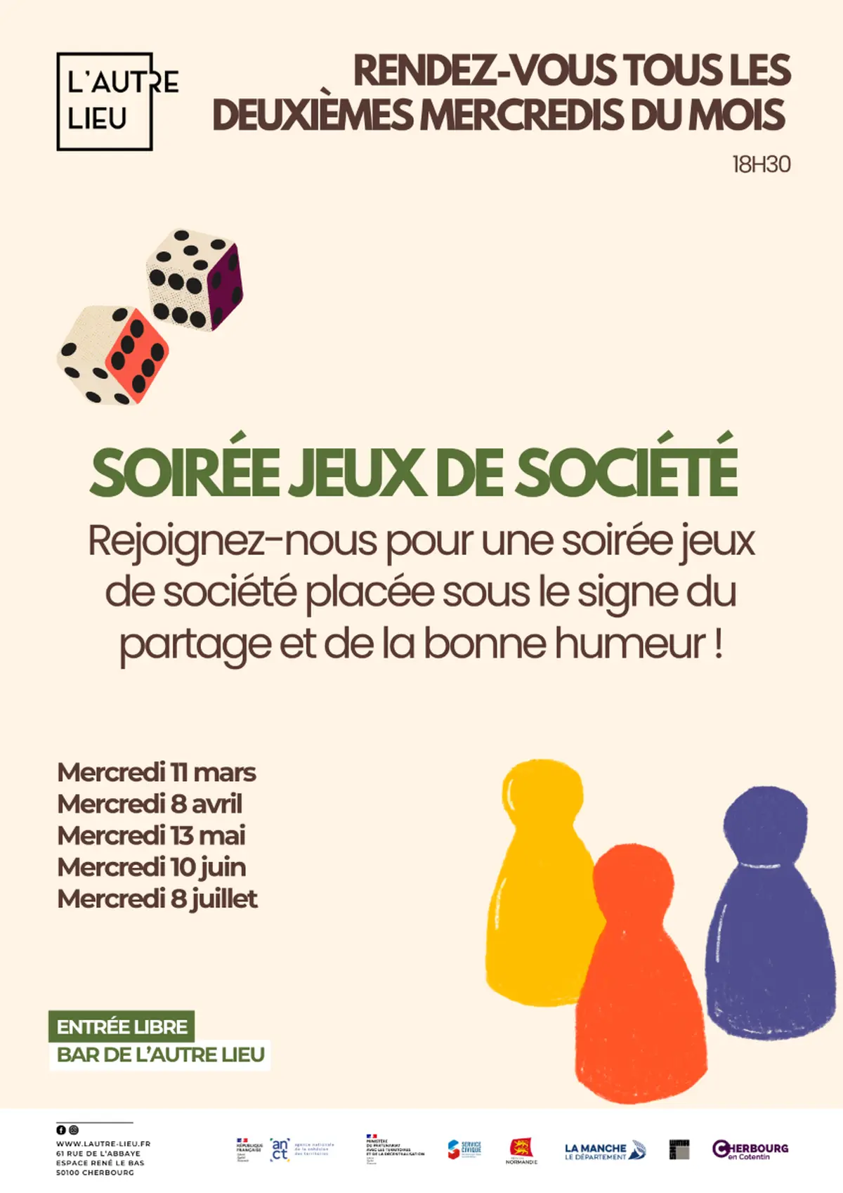 Jeux de société - Soirée animée par les bénévoles | Bar de L’Autre Lieu