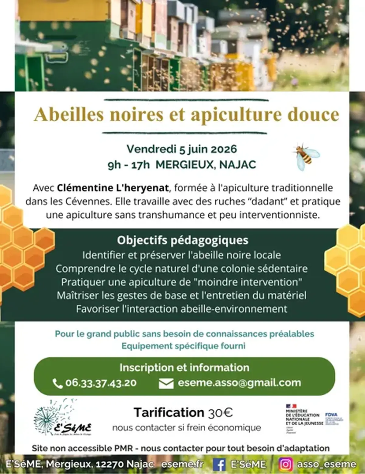 Journée d'initiation apiculture : abeilles noires et apiculture douce