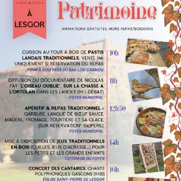 Journée du Patrimoine : Rencontres Patrimoniales et Gourmandes à Lesgor