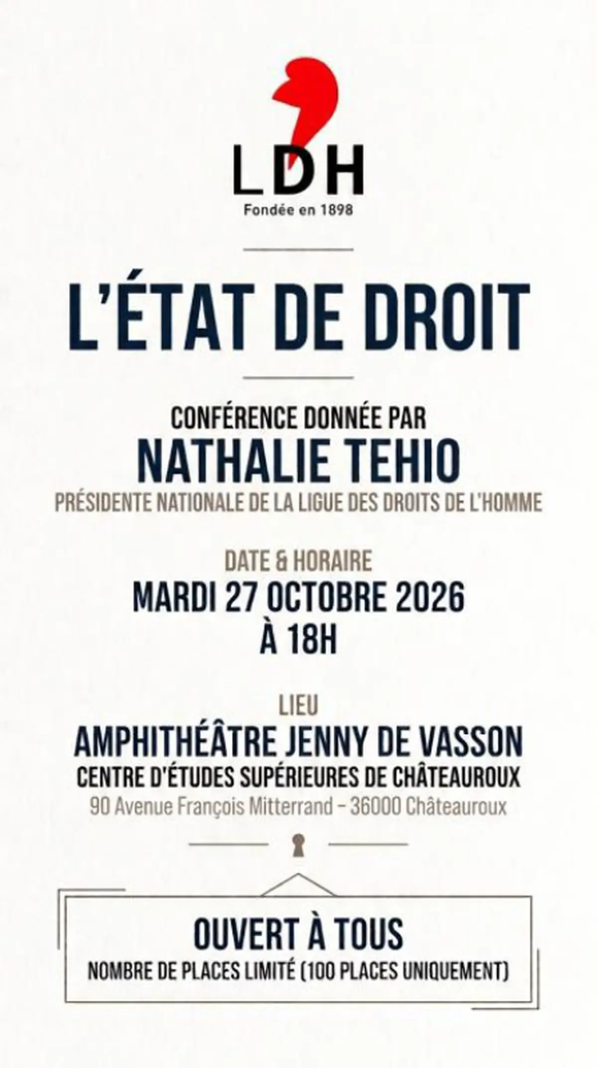 Journée et conférence « L’État de droit » par la Ligue des droits de l’Homme/droits humains
