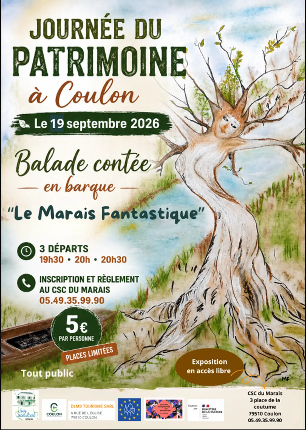 Journée Européenne du Patrimoine 2026 - Spectacle sur l'eau : balade fantastique dans le Marais Poitevin