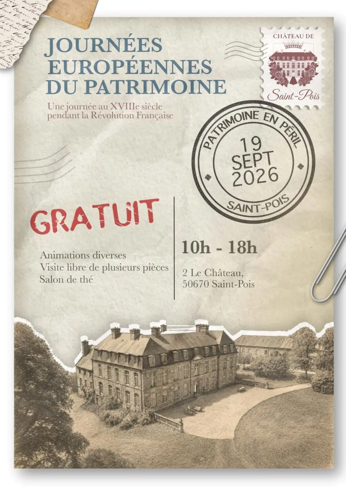 Journée Européennes du Patrimoine | Château de St Pois