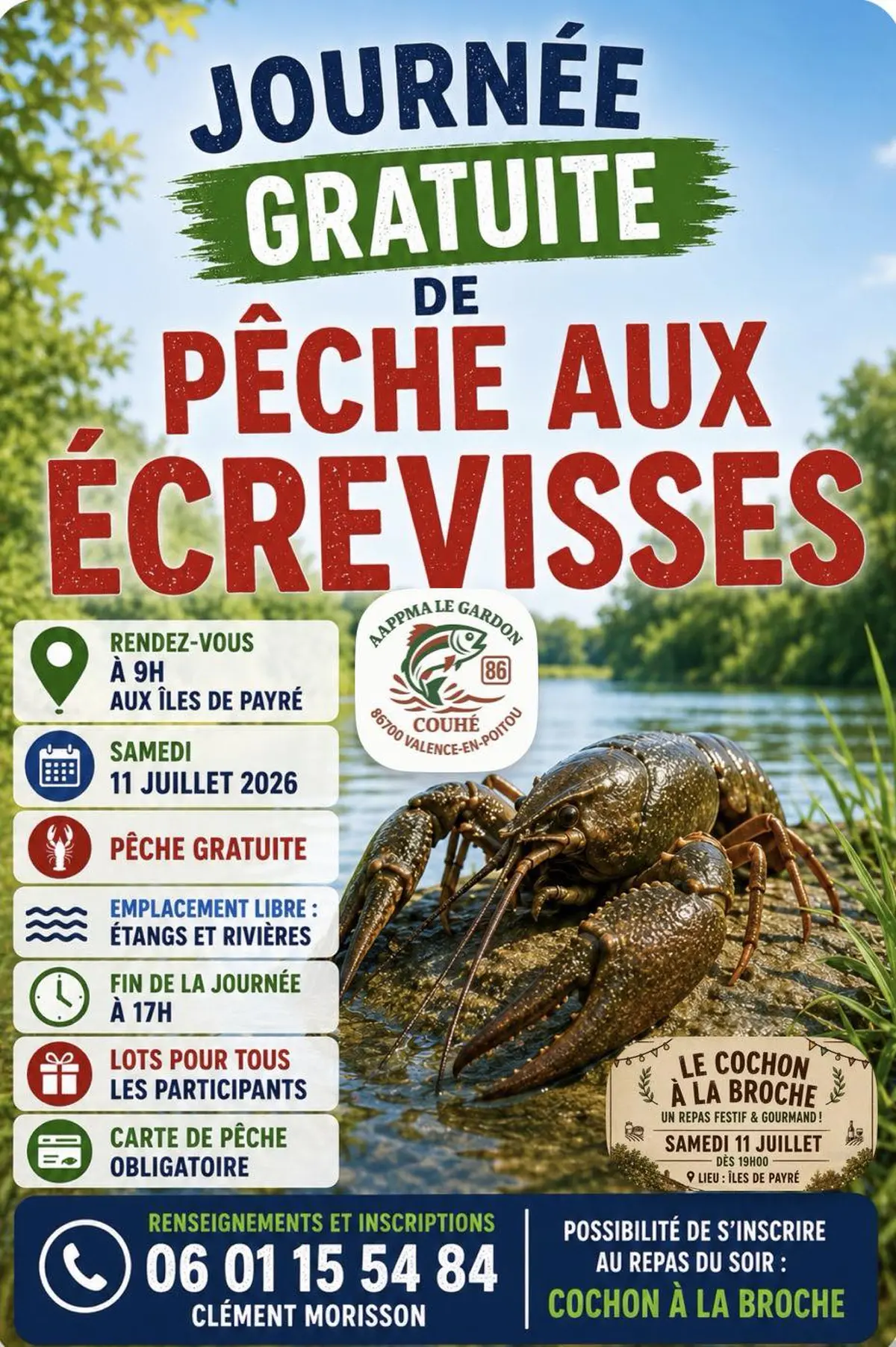 Journée gratuite de pêche aux écrevisses