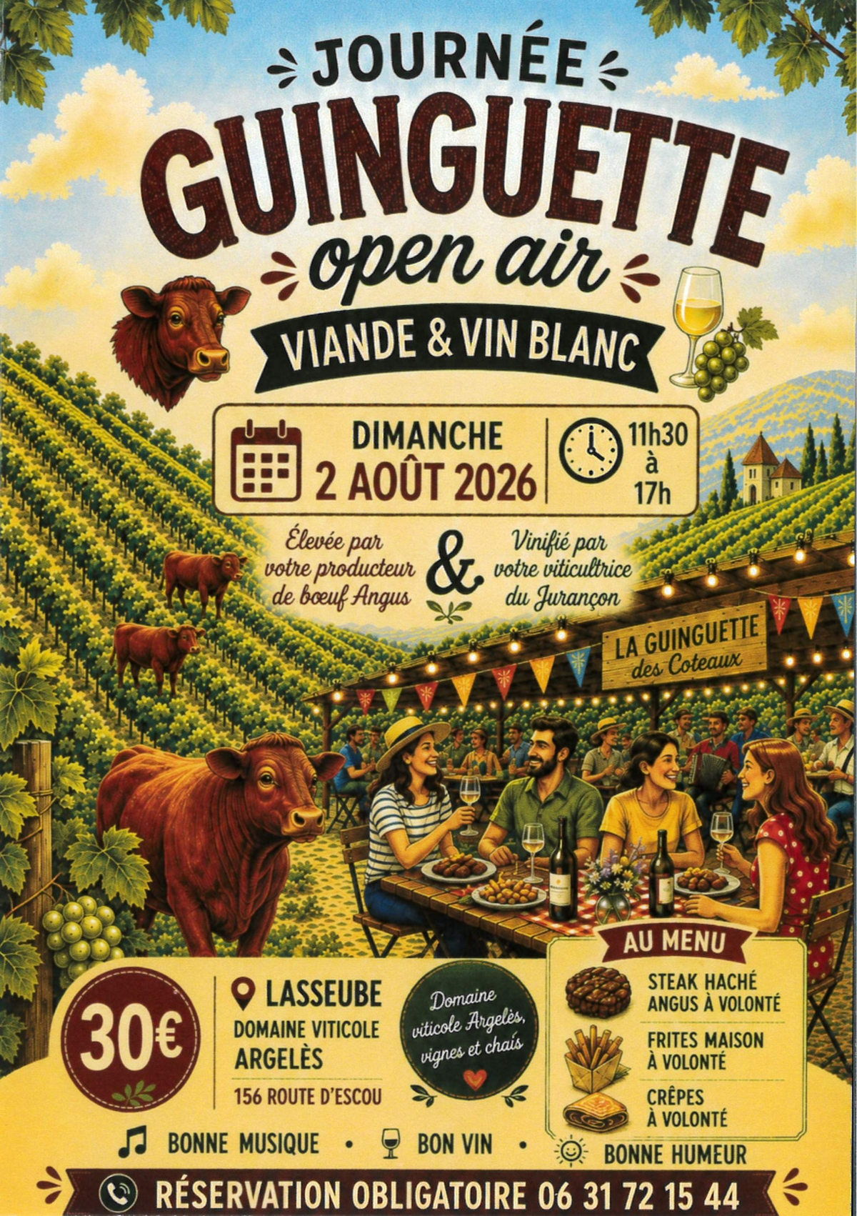 Journée guinguette Open aire viande & vin blanc