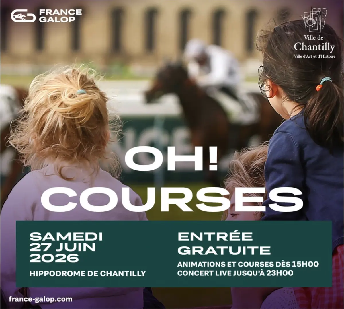 Journée Oh! Courses à l'hippodrome de Chantilly