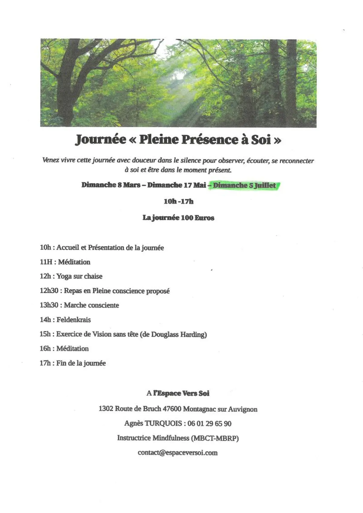 Journée Pleine présence de soi