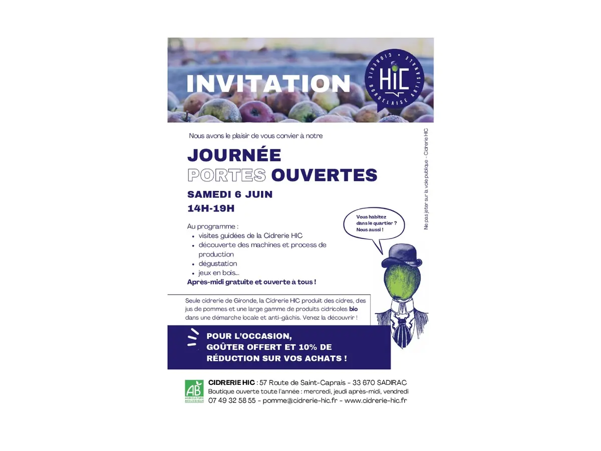 Journée portes ouvertes à la Cidrerie Hic
