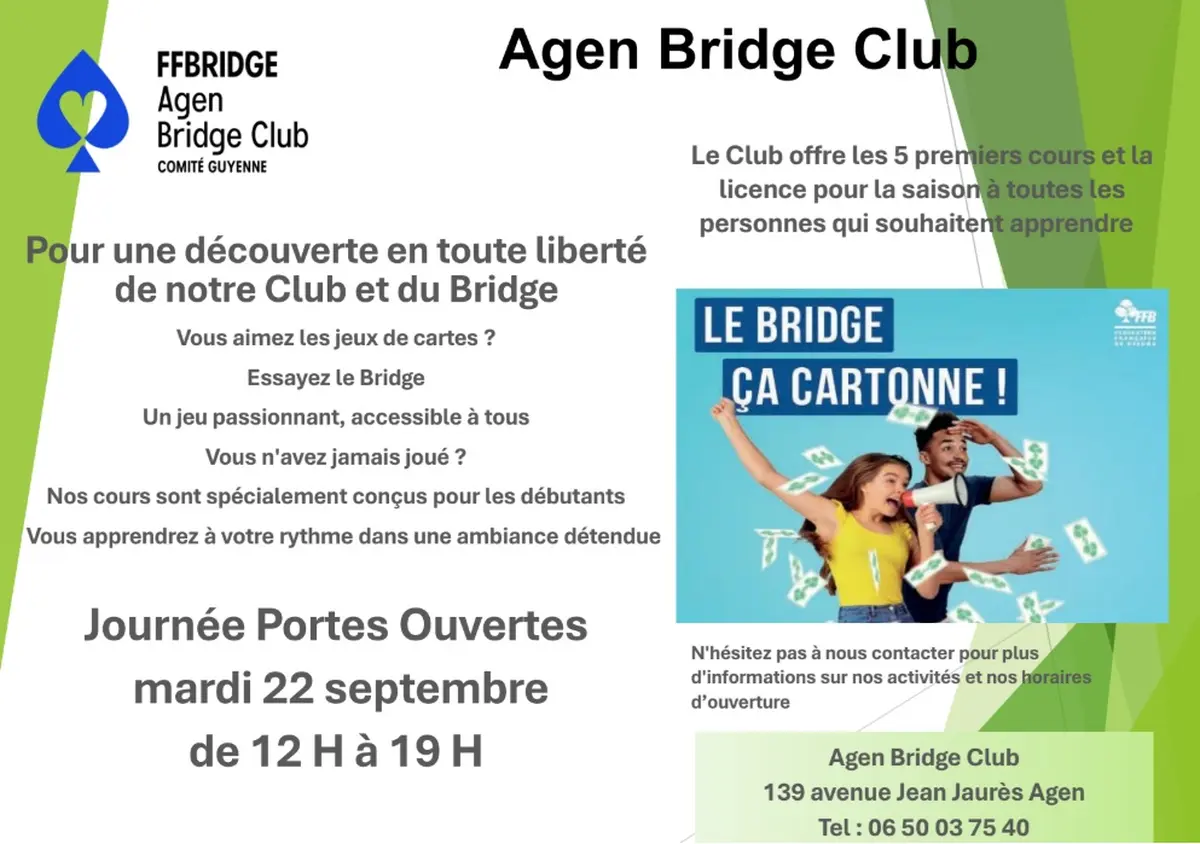 Journée Portes Ouvertes Agen Bridge Club