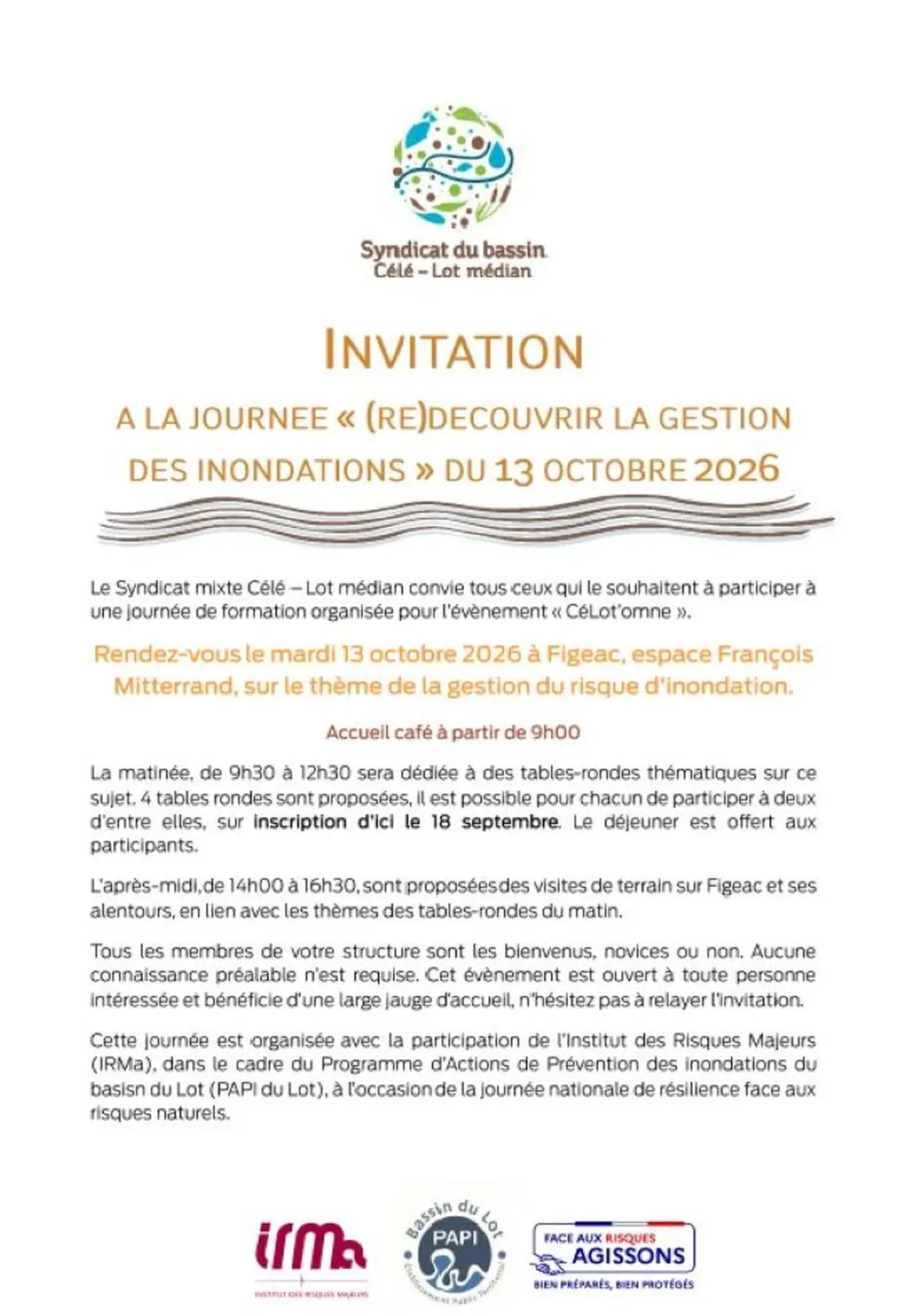 Journée  (re )decouvrir la gestion des inondations  à Figeac