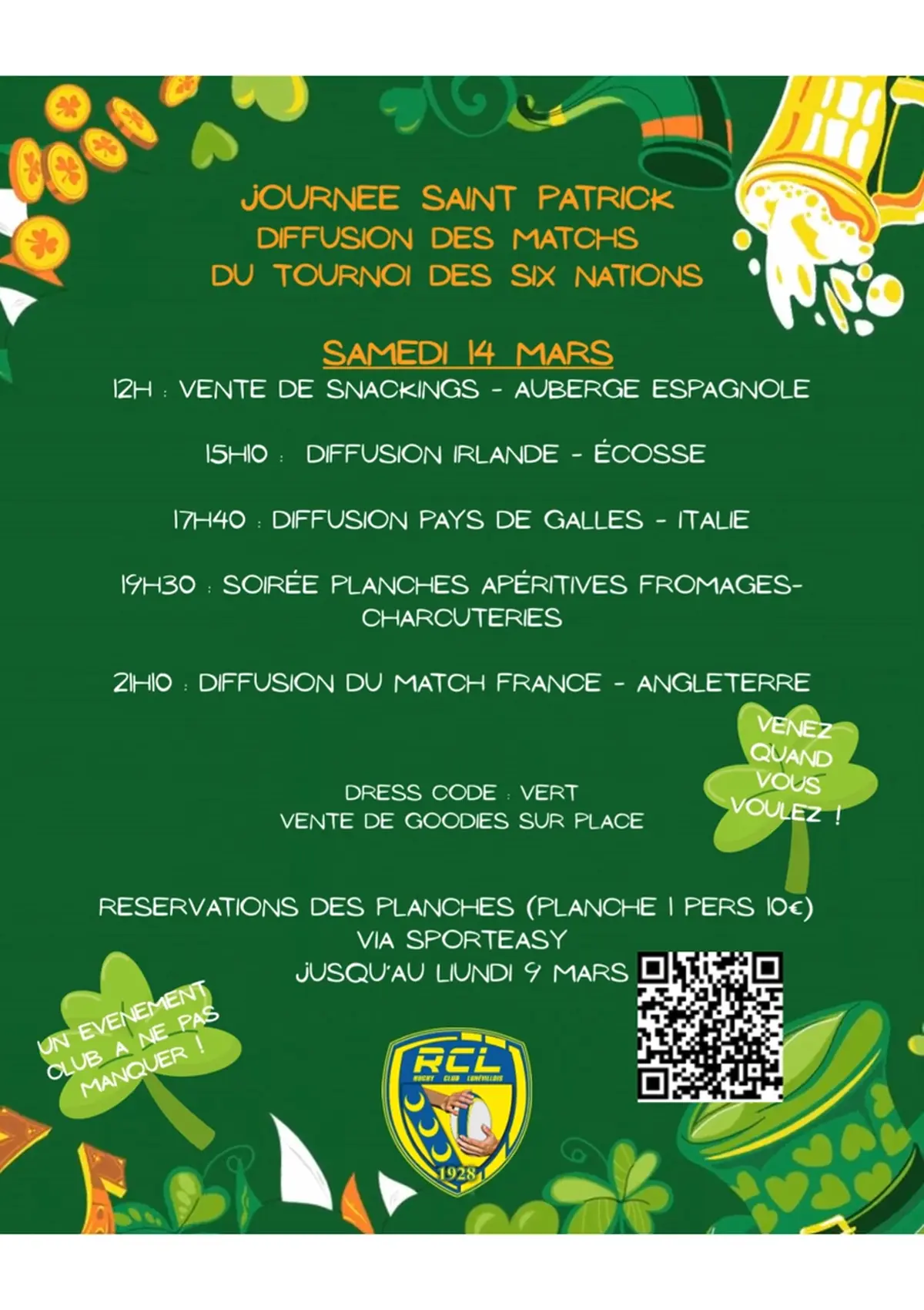 Journée rugby de la Saint Patrick