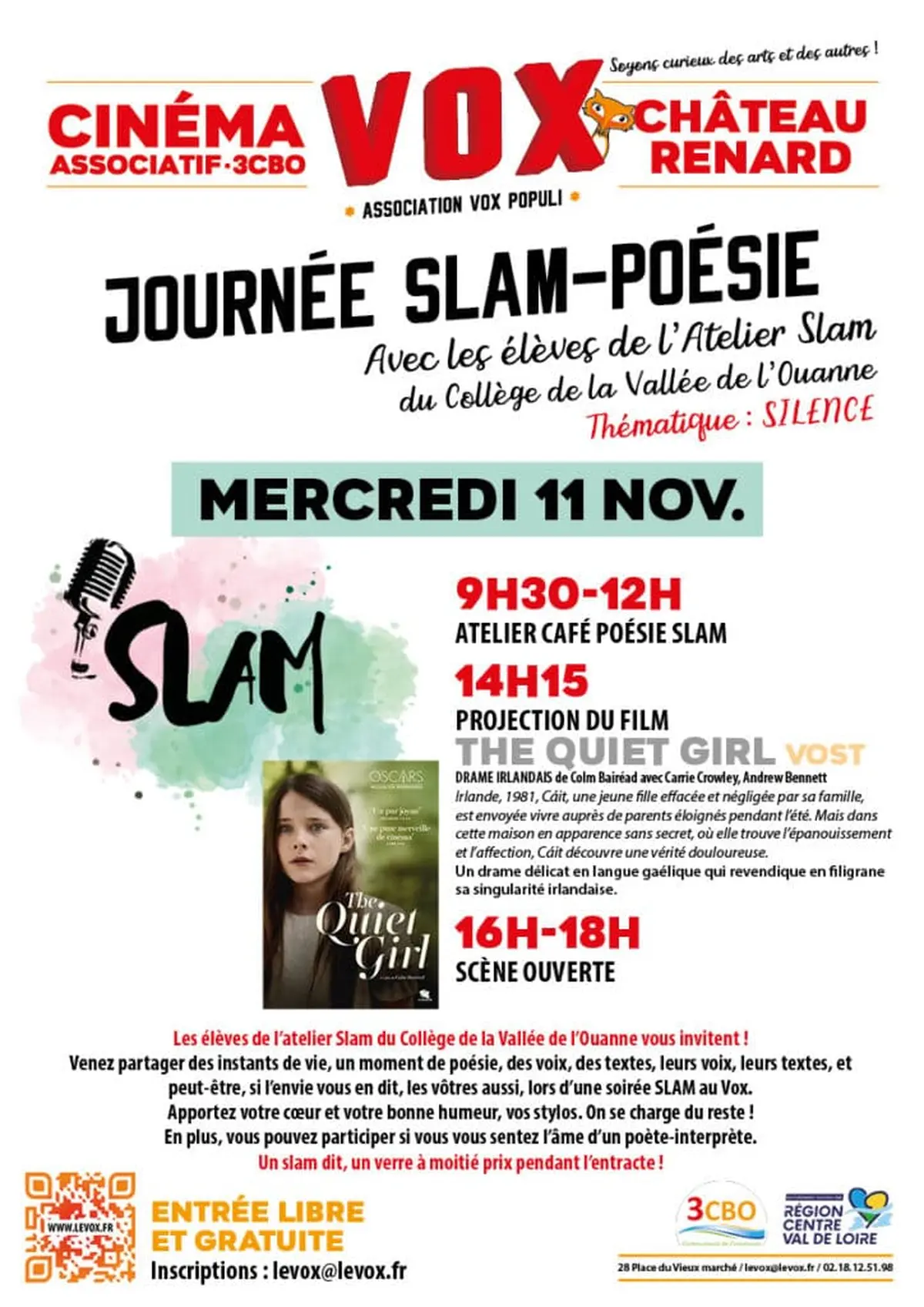 Journée slam-poésie au Cinéma Vox