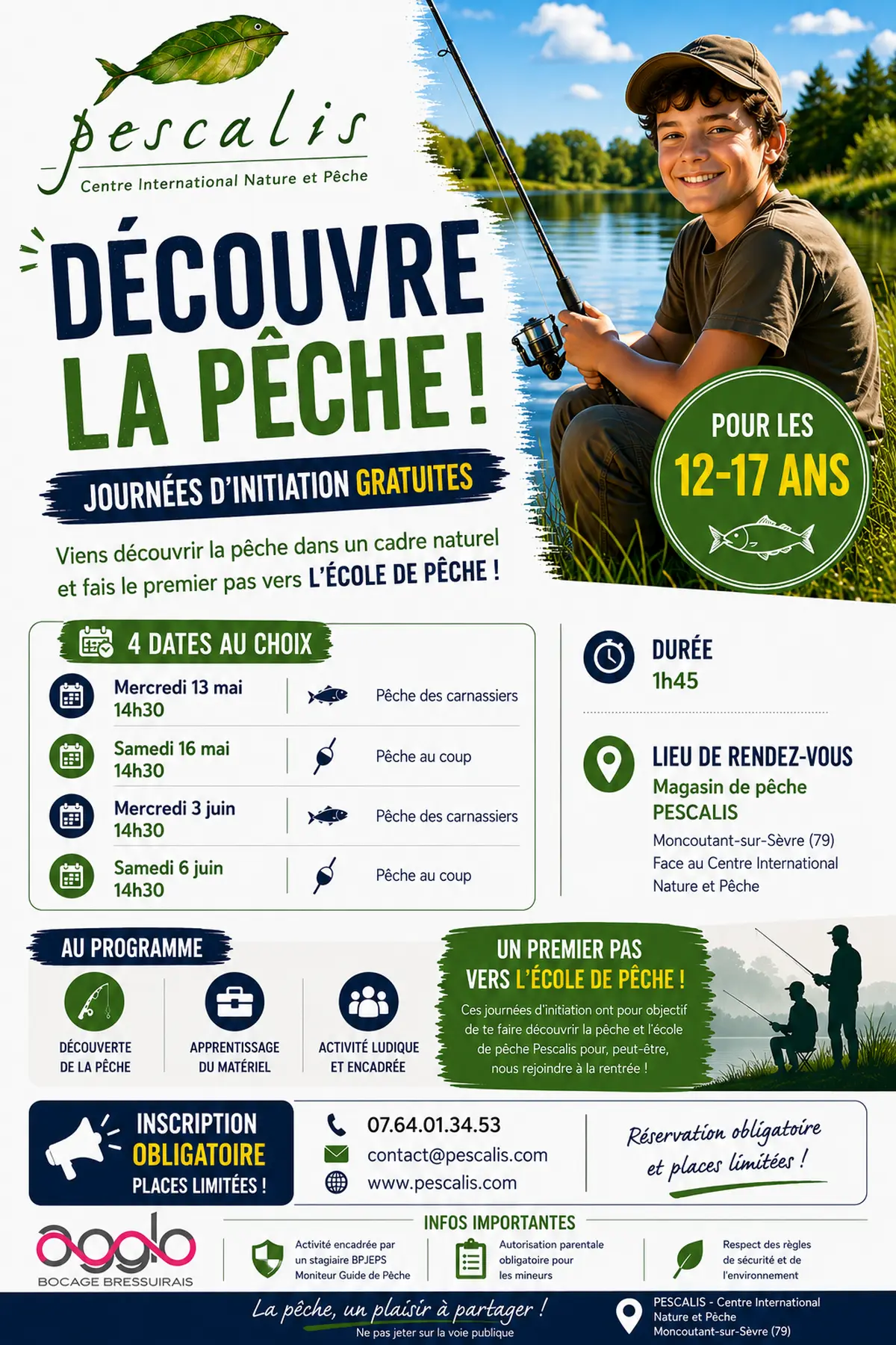 Journées d'initiation gratuites - Découvre la pêche!