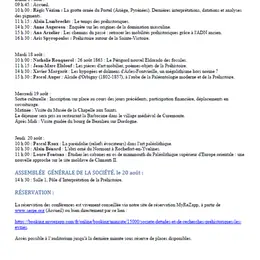 Journées de la Préhistoire - Conférences