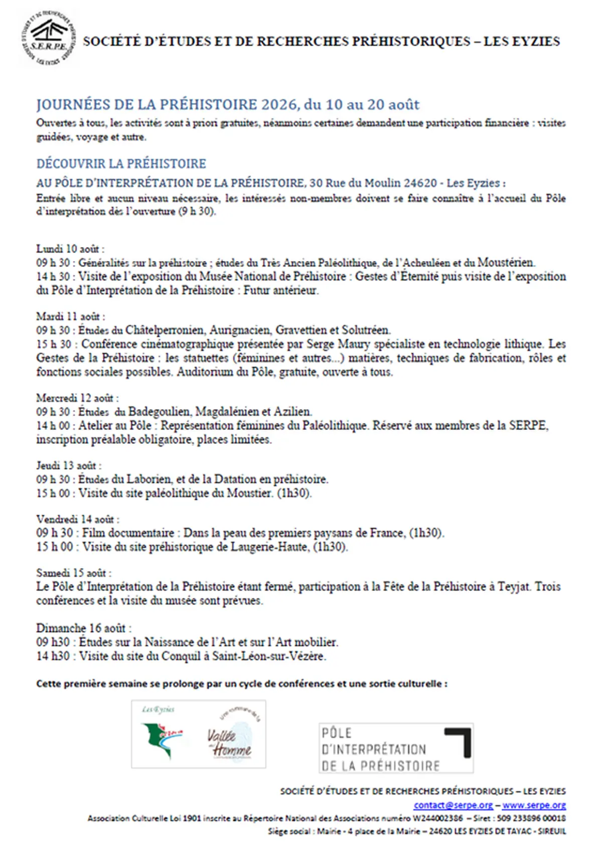 Journées de la Préhistoire - Découvrir la Préhistoire